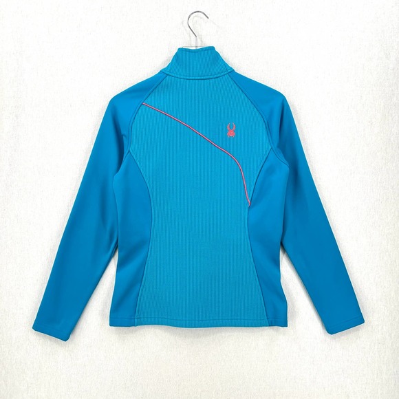 SPYDER Sweater Womens Medium Riviera Blue Essential Mid Weight Core Zip Jacket - Picture 3 of 13